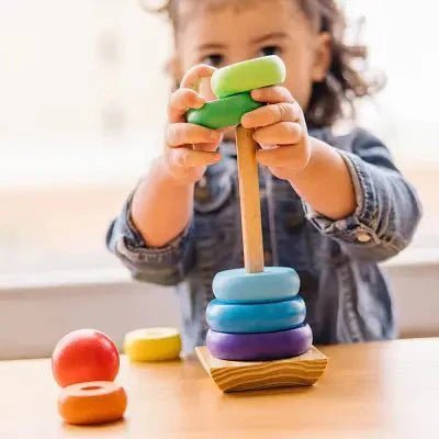 Jouet en Bois - WoodenToys™ - Tour arc - en - ciel - Galaxiejouets