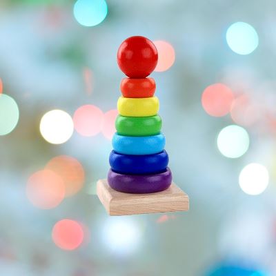 Jouet en Bois - WoodenToys™ - Tour arc - en - ciel - Galaxiejouets