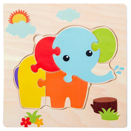 Puzzle en Bois - PuzzlePals™ - Éléphant - Galaxiejouets