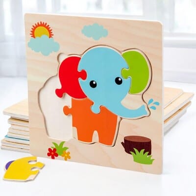 Puzzle en Bois - PuzzlePals™ - Éléphant - Galaxiejouets