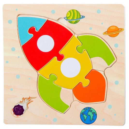 Puzzle en Bois - PuzzlePals™ - Fusée - Galaxiejouets