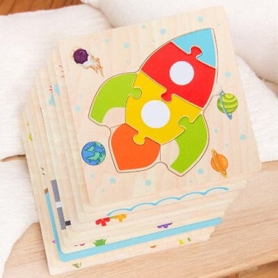Puzzle en Bois - PuzzlePals™ - Fusée - Galaxiejouets