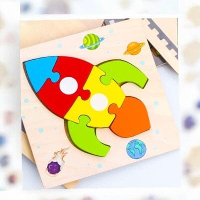 Puzzle en Bois - PuzzlePals™ - Fusée - Galaxiejouets