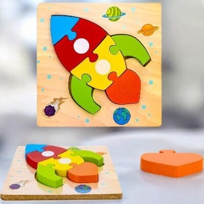 Puzzle en Bois - PuzzlePals™ - Fusée - Galaxiejouets