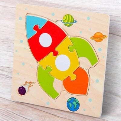 Puzzle en Bois - PuzzlePals™ - Fusée - Galaxiejouets