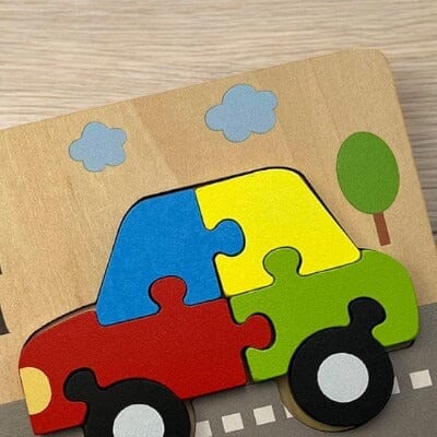 Puzzle en Bois - PuzzlePals™ - Voiture - Galaxiejouets